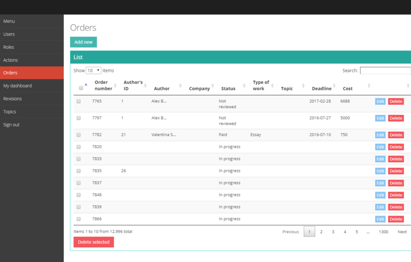 Online CRM and Order Management "BestDiploma" screenshot 1
